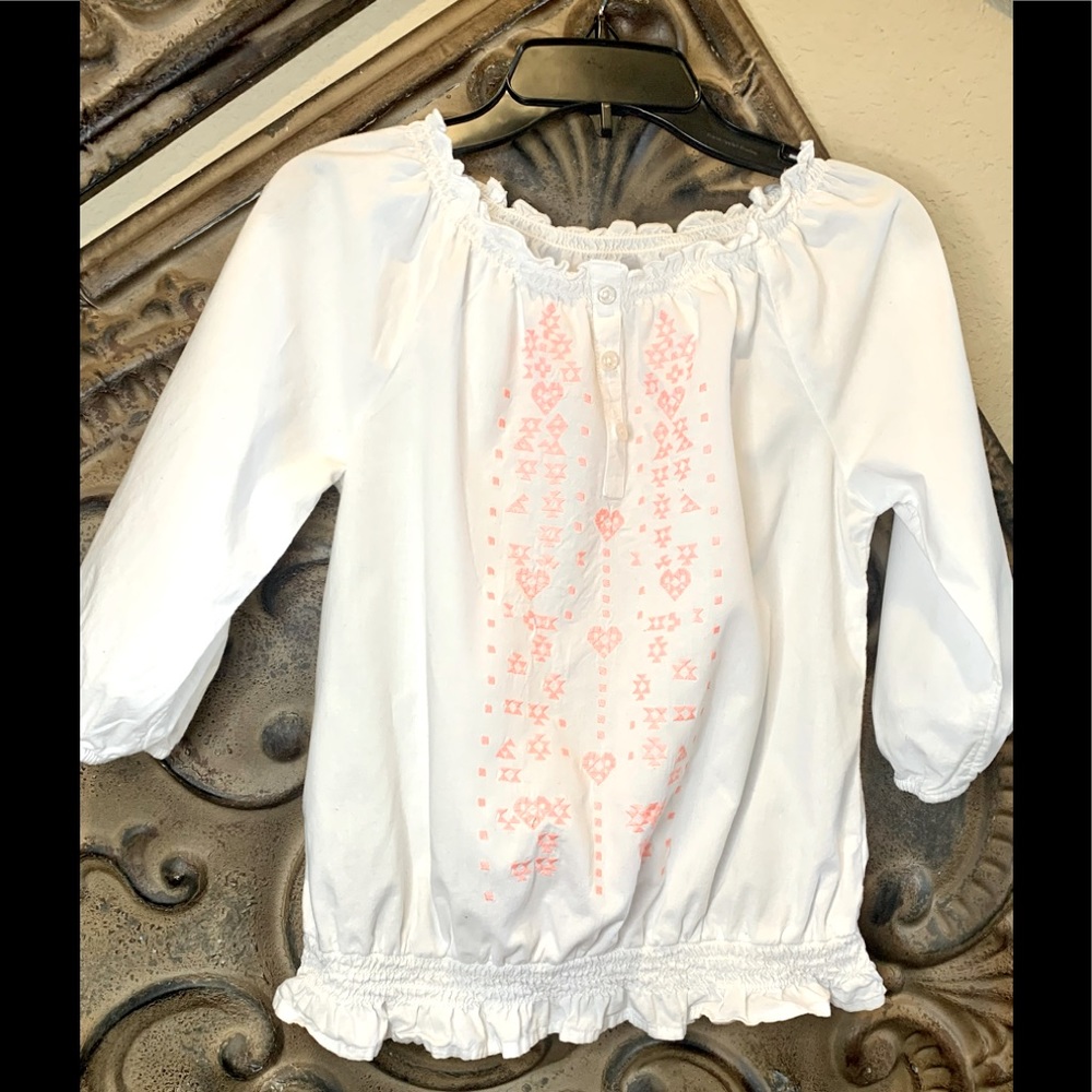 Decorative Stitching Puff Sleeve Blouse